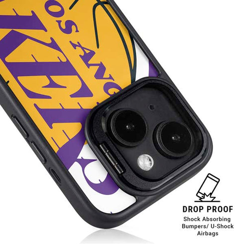 NBA Los Angeles Lakers Large Logo iPhone 15 Kickstand Case